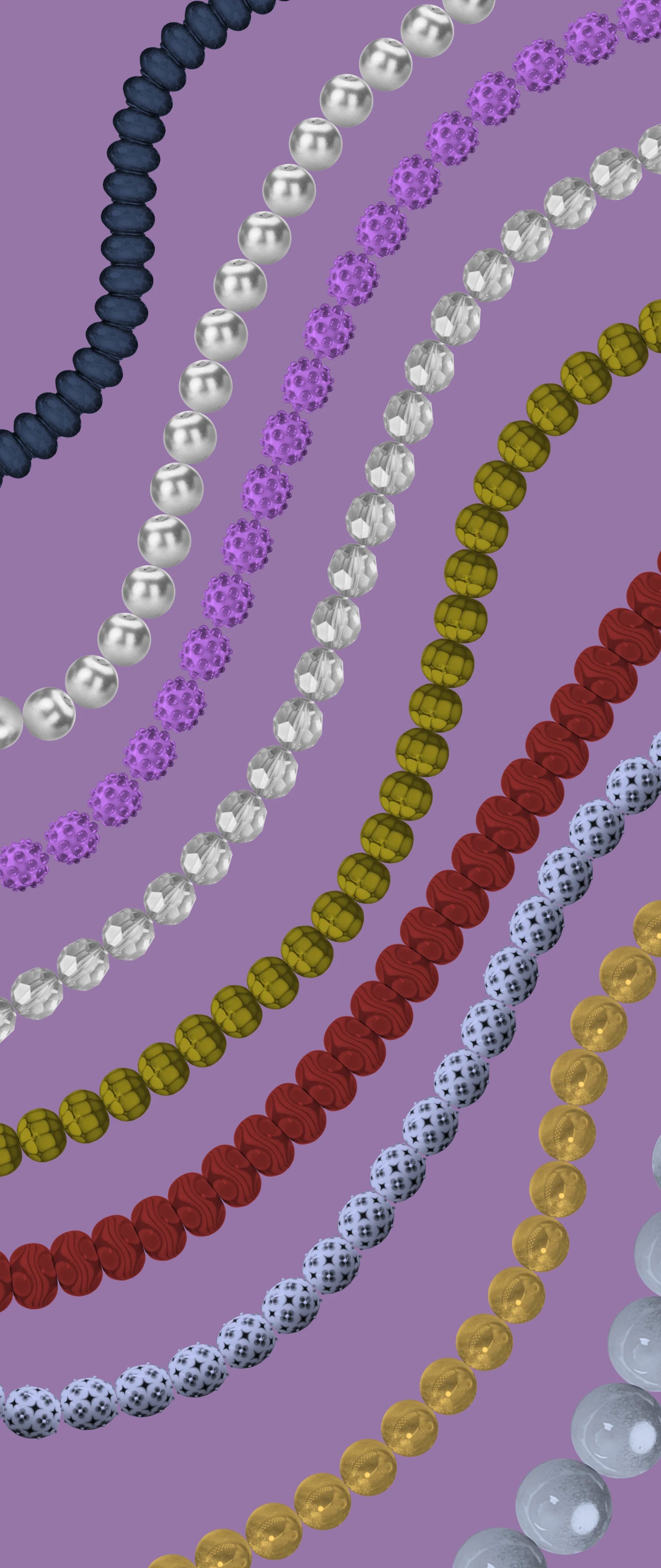 Bead brushes for Procreate fashion sketches, pearls, glass, plastic and faceted beads from FUPstudio Details Bundle