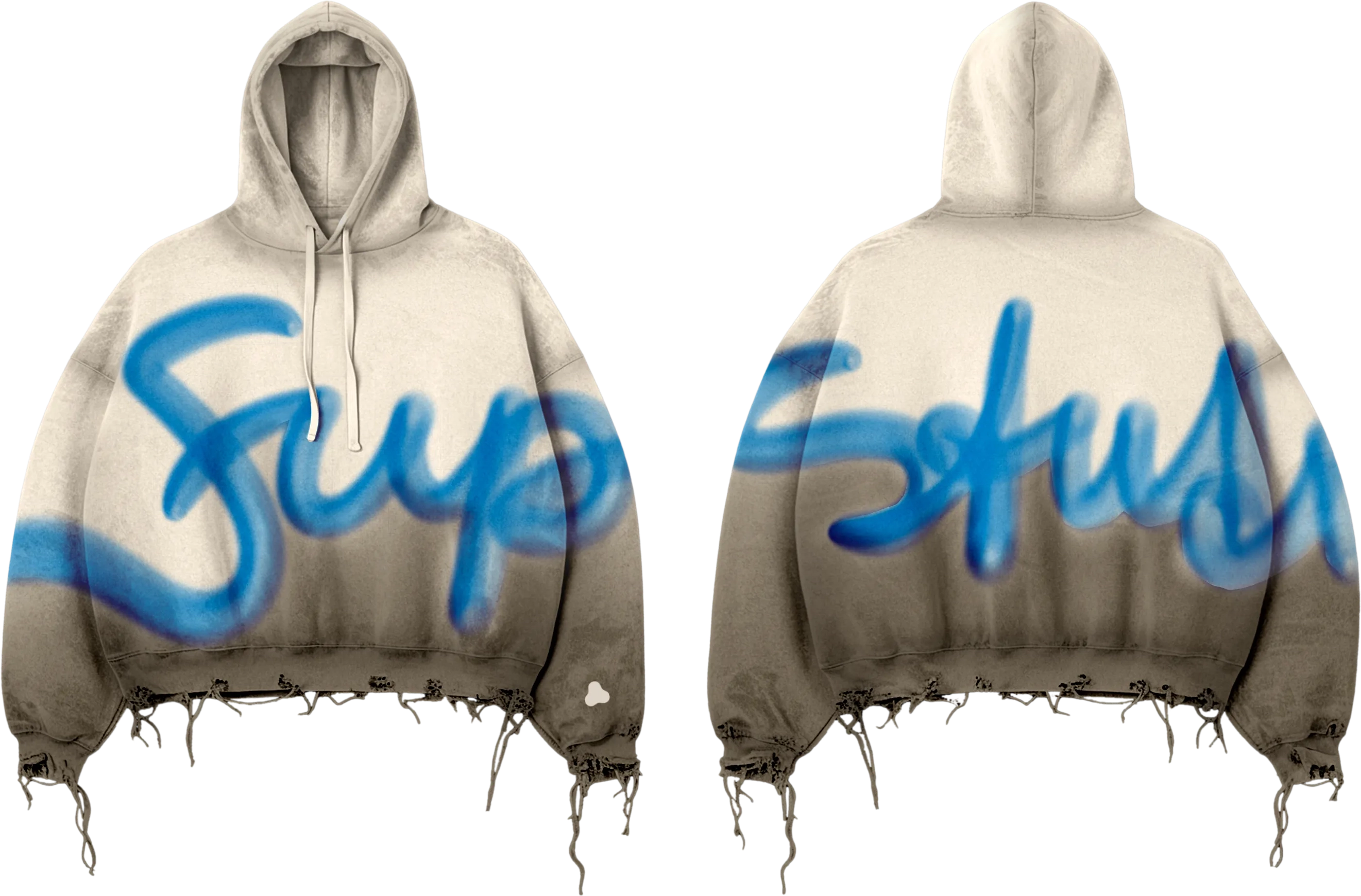 Hoodie front and back views attached to the chat message
