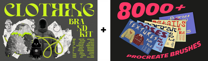 Clothing Brand Kit + Procreate Full Access Bundle