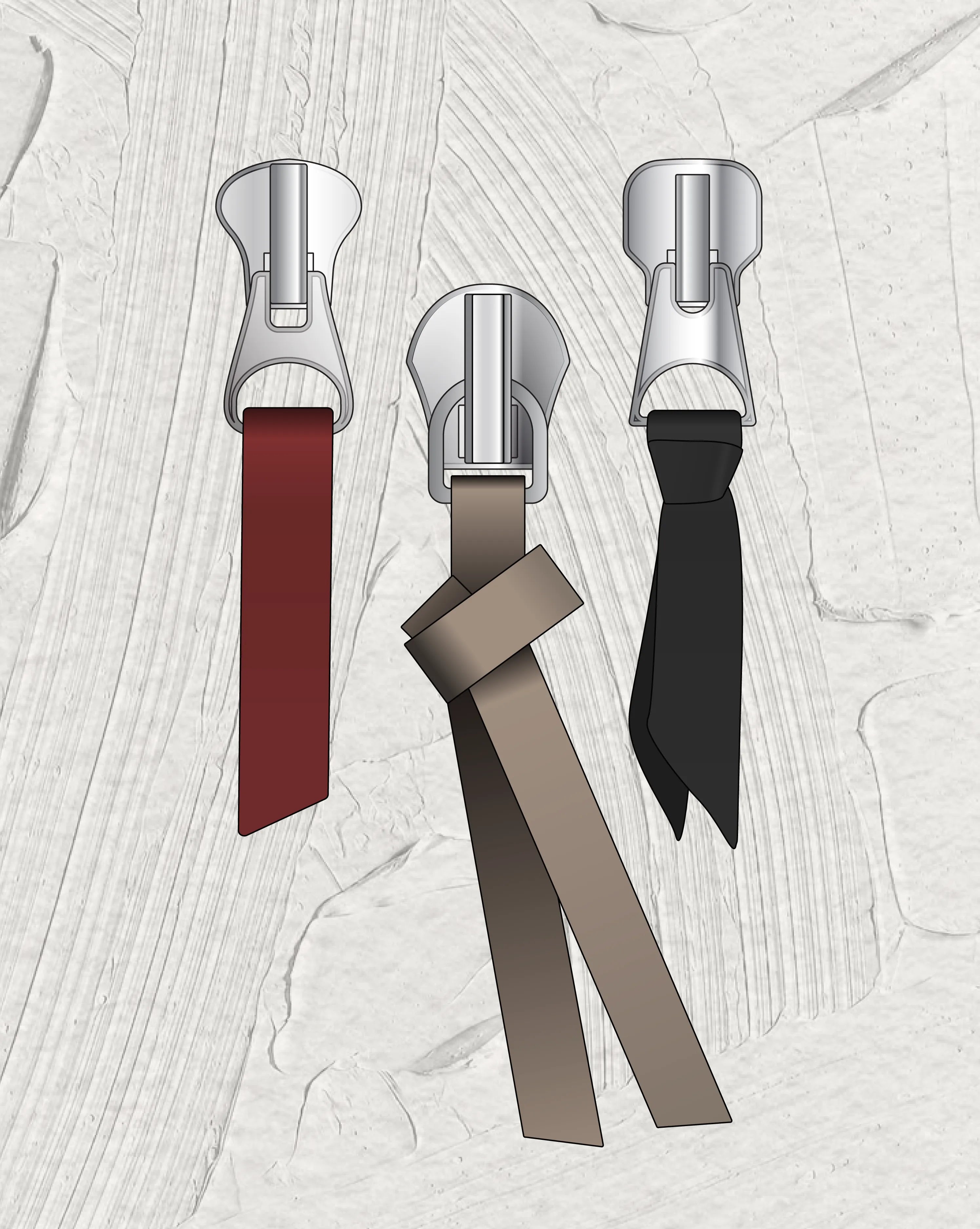 200 vector garment details: zippers, buttons, stitches, chains and ruffles