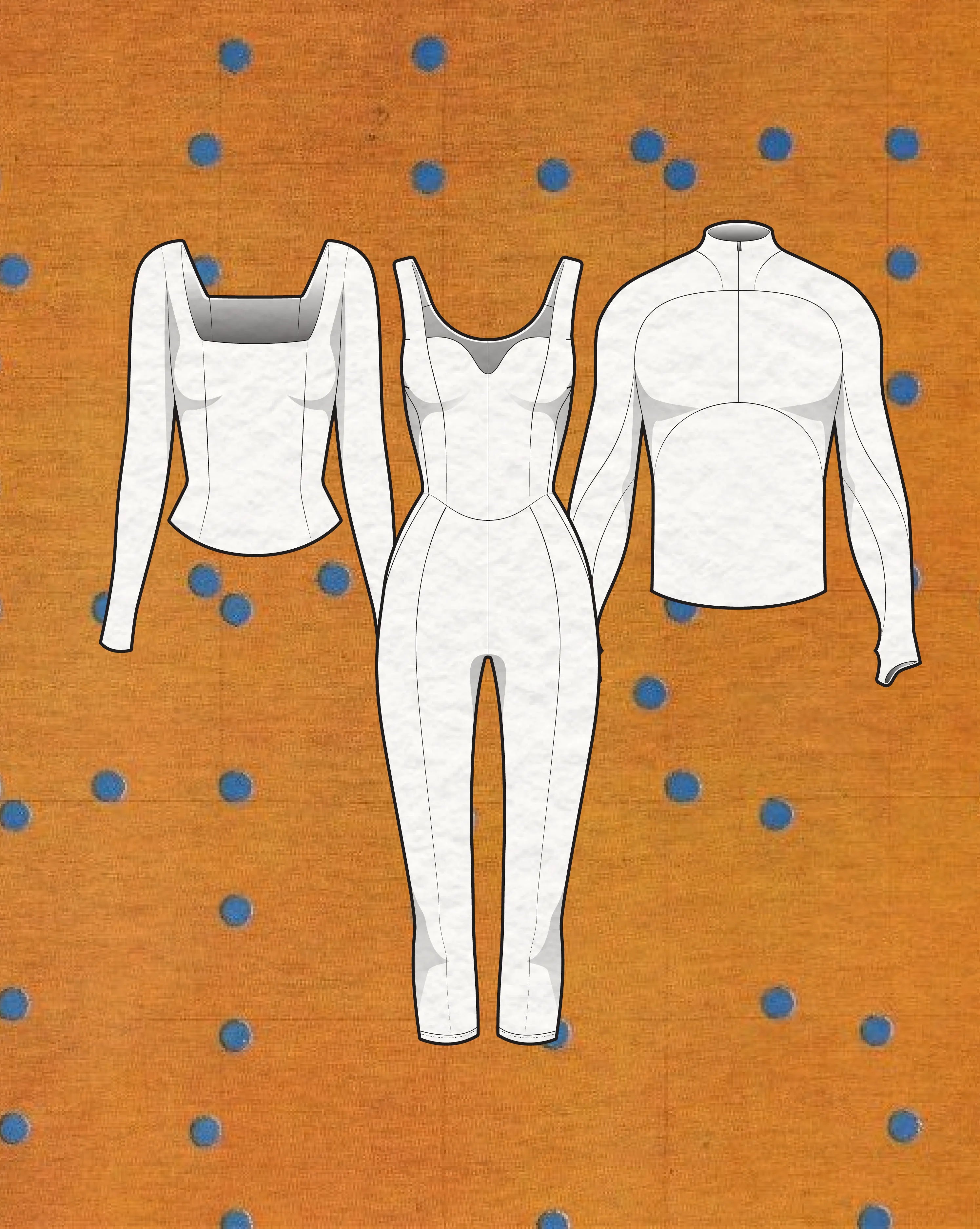 Vector activewear mockups: leggings, sports bras, track sets and performance pieces