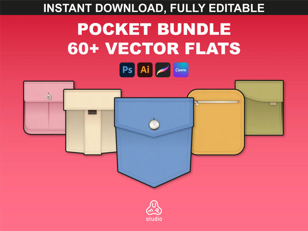 Pocket Mockups Bundle – 60+ Vector Clothing Details