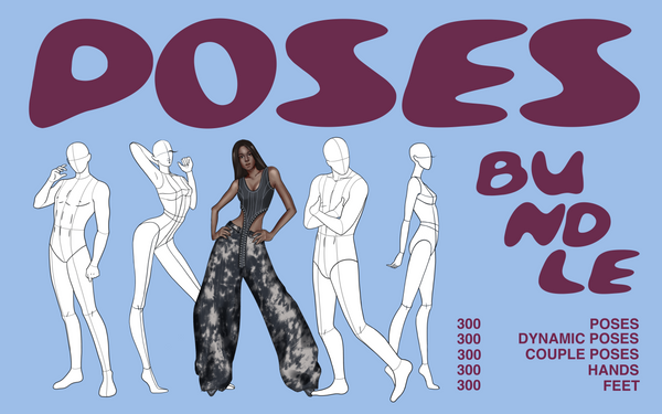 Poses & Figures Bundle – 1400 Procreate Brushes & Stamps
