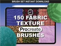 Fabric Brushes by FUPstudio – display with 150 Procreate textures