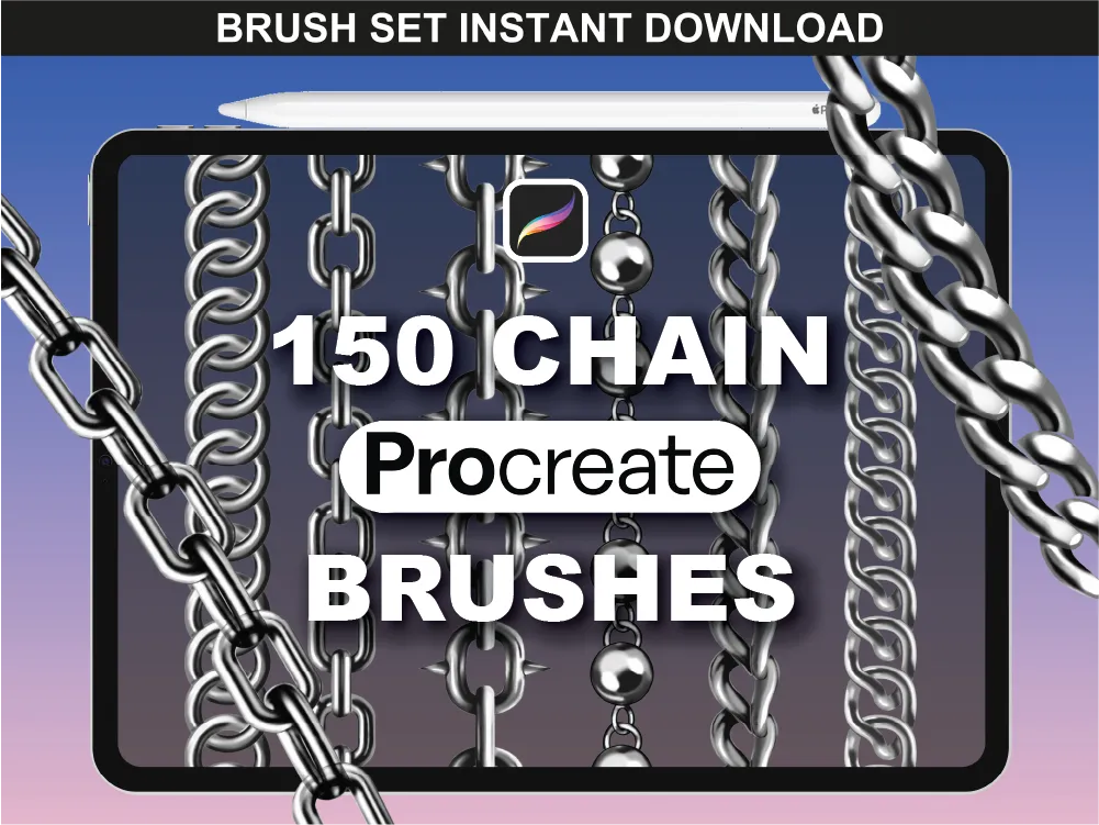 FUPstudio Chains Brushes for Procreate – detailed chain designs for digital artwork