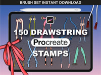 Hand-drawn Procreate drawstrings brushes preview – FUPstudio Drawstrings Brushes for fashion illustrations