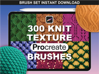 fupstudio knit texture brushes product cover featuring different textures of brush library