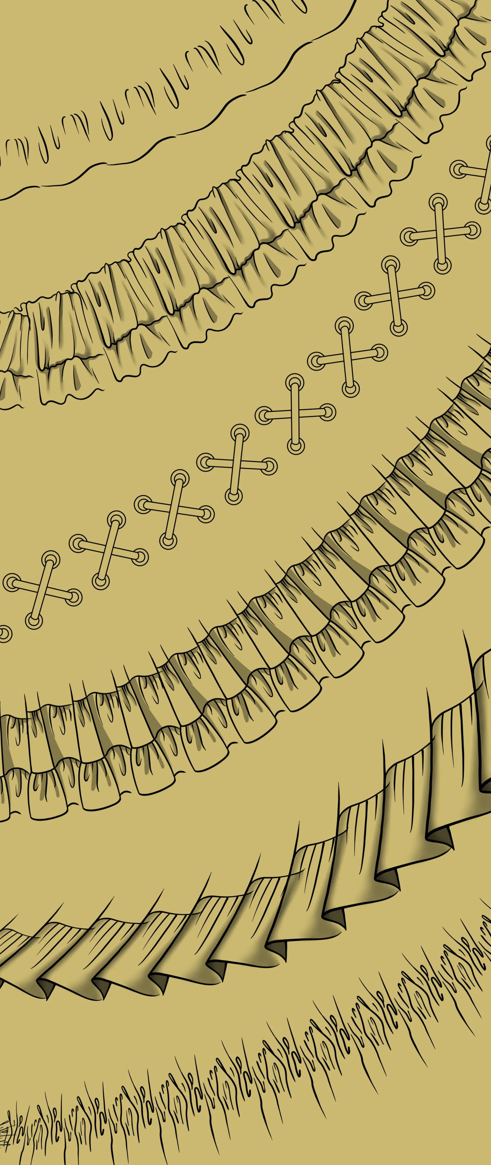 Ruffle brushes for Procreate fashion sketches, gathered, layered and tiered styles from FUPstudio Details Bundle