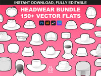 FUPstudio Hat Mockups collection cover showing vector hats for streetwear and fashion design
