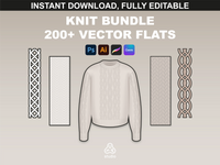 FUPstudio knitwear mockups bundle featuring over 200 fully editable vector designs for fashion professionals.