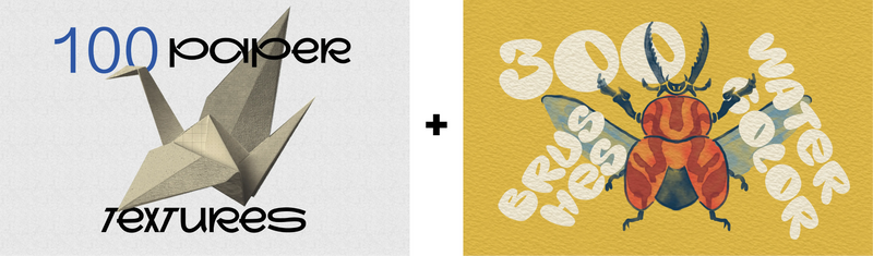 Paper Textures + Watercolor Bundle