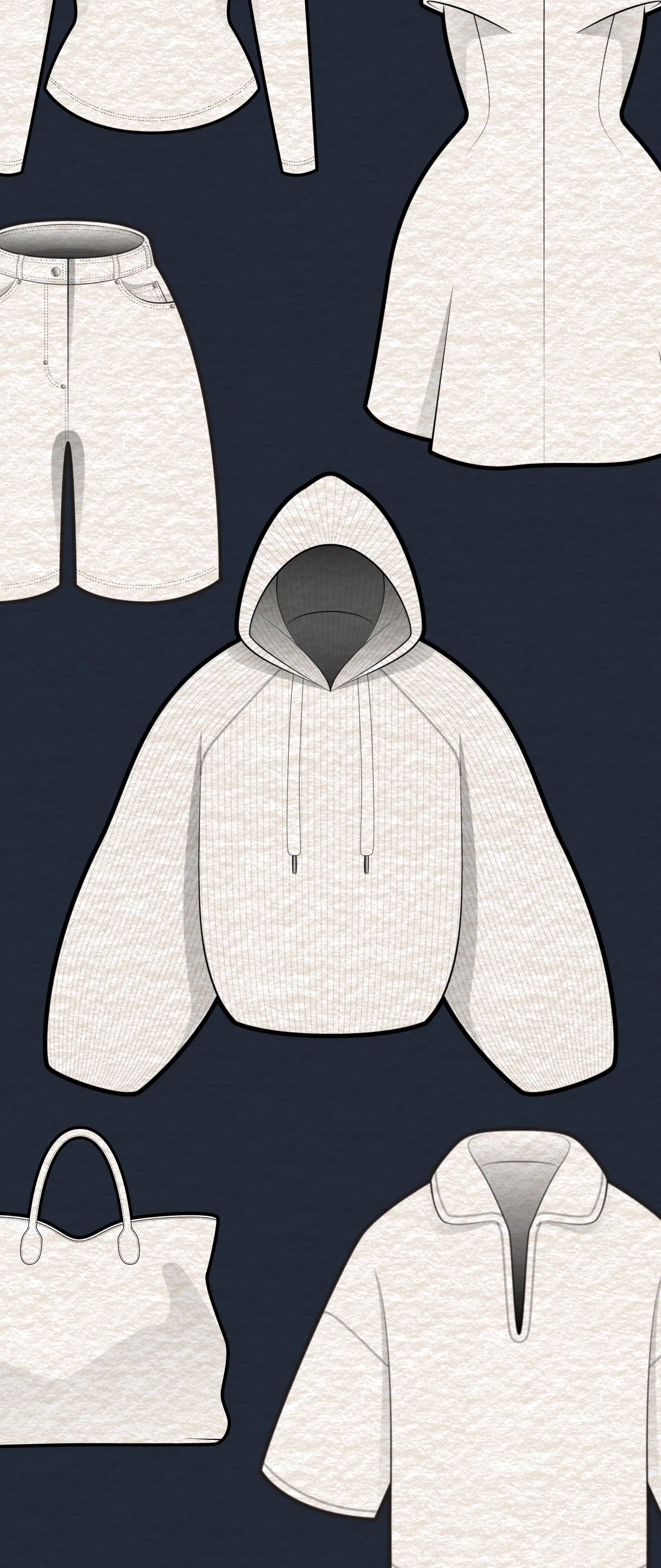 10 ready-made garment mockups for Procreate — bonus templates included with FUPstudio Textures Bundle