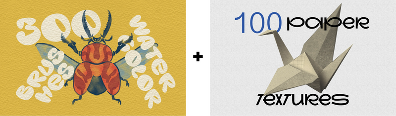 Watercolor + Paper Textures Bundle