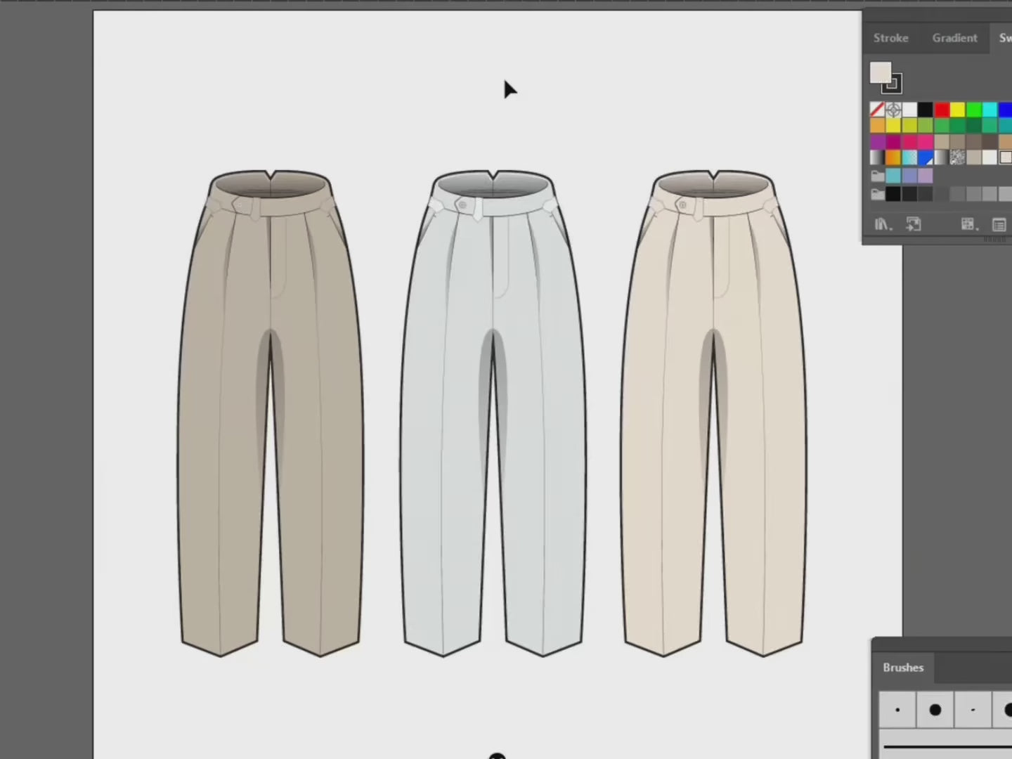 Video preview of editing pants mockups with FUPstudio templates in Illustrator