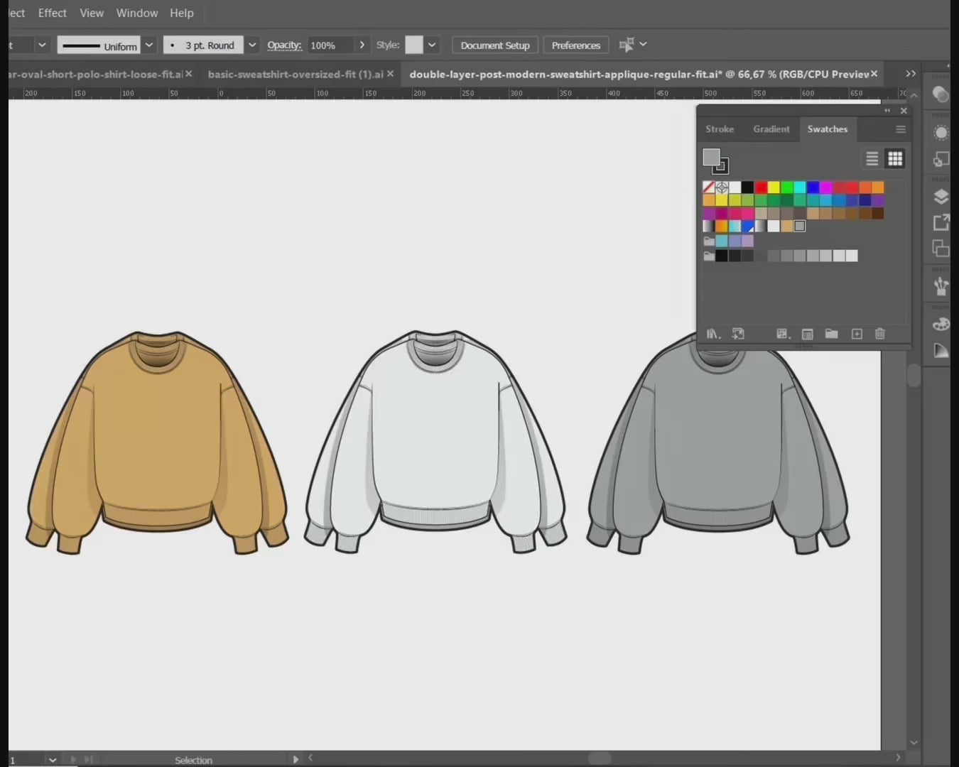 Video tutorial showing how to customize FUPstudio Sweatshirt Mockups in Illustrator for fashion brands