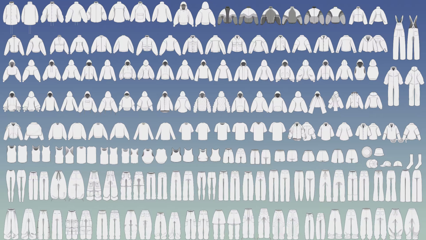 Editing vector flats from FUPstudio’s Streetwear Mockups Bundle in Adobe Illustrator, showcasing full customization.