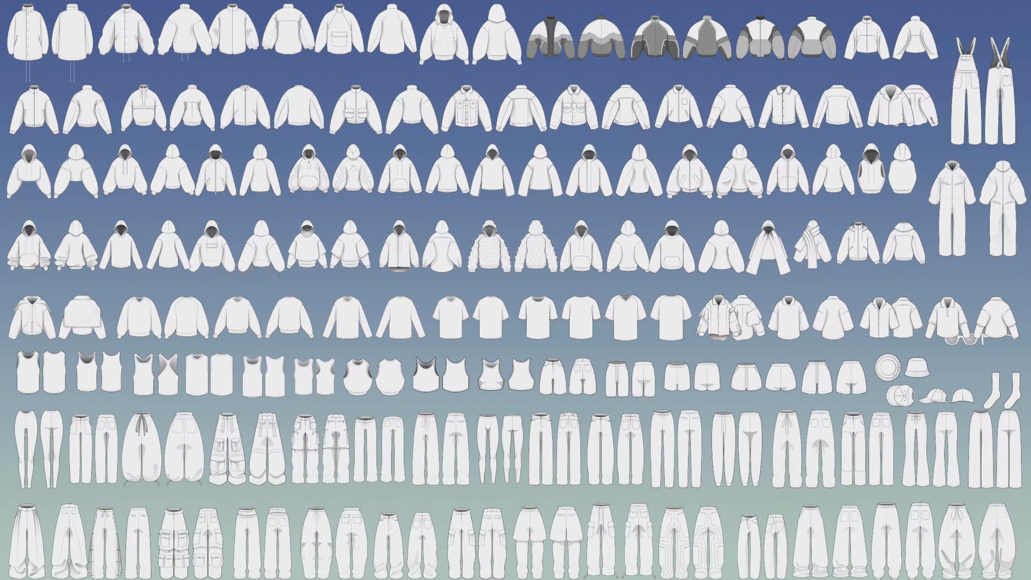 Editing vector flats from FUPstudio’s Streetwear Mockups Bundle in Adobe Illustrator, showcasing full customization.