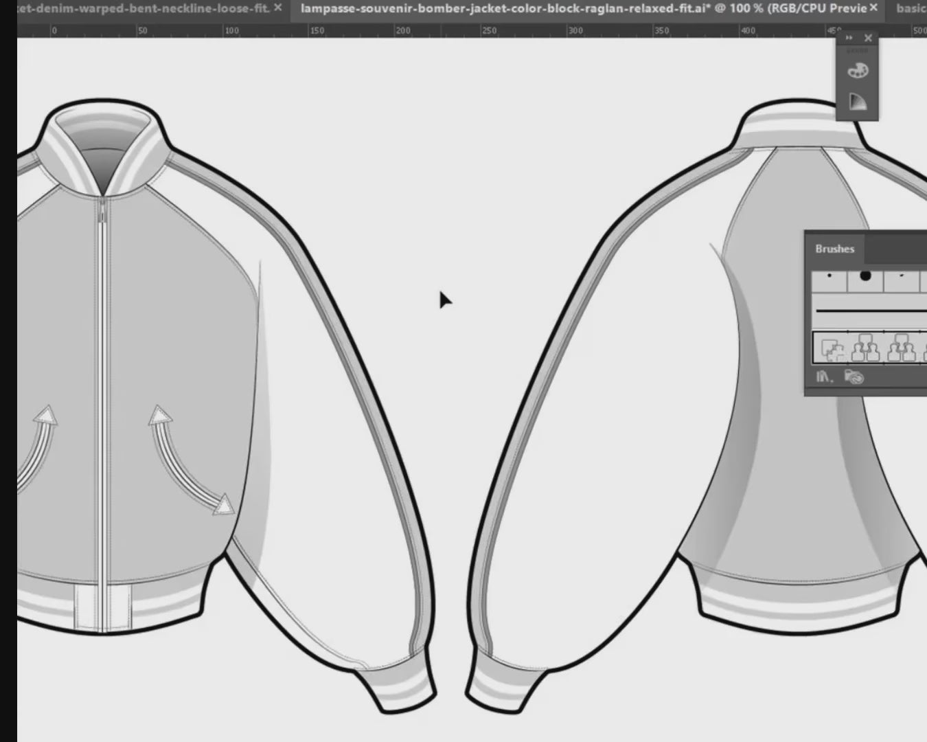 Video showing how to edit FUPstudio bomber mockups in Illustrator using color palette tool