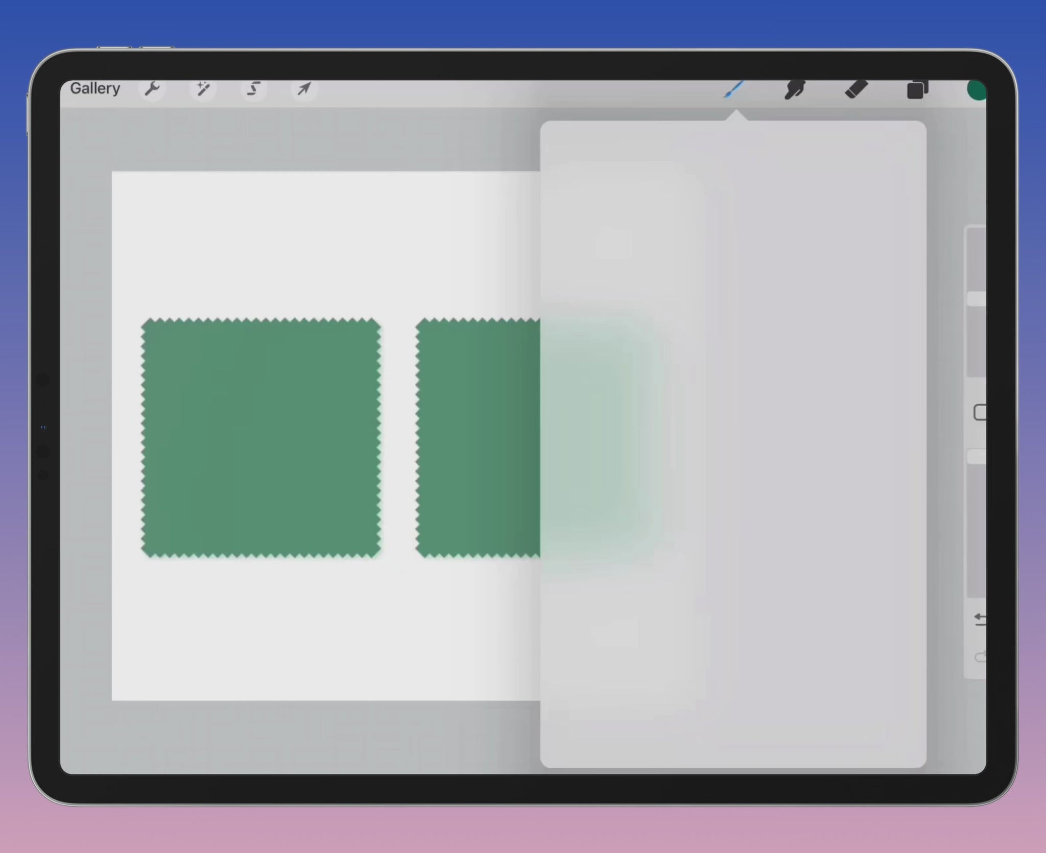 Video preview of fupstudio knit texture brushes in action on Procreate showing brush strokes and detail