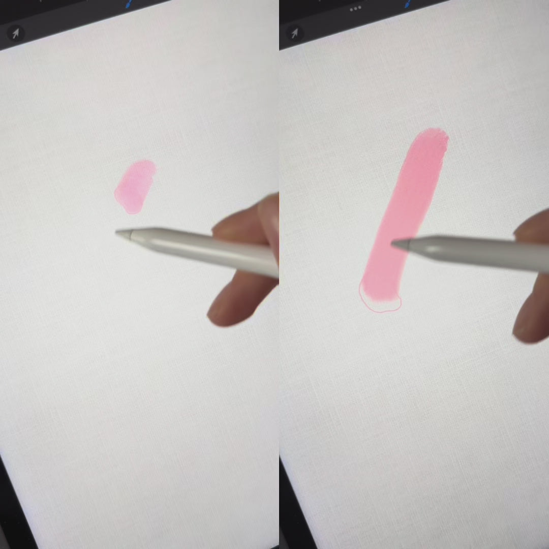 Short demo video showing Procreate Oil Paint Brushes by FUPstudio in action with realistic textured brush strokes and canvas