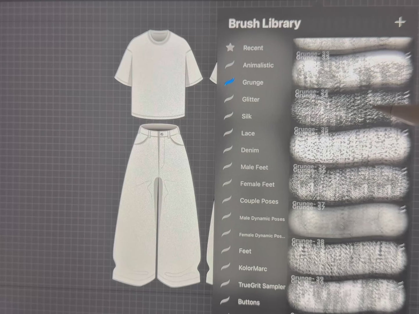 fupstudio Grunge Texture Brushes demo video showing how to apply and edit grunge textures in Procreate with ease