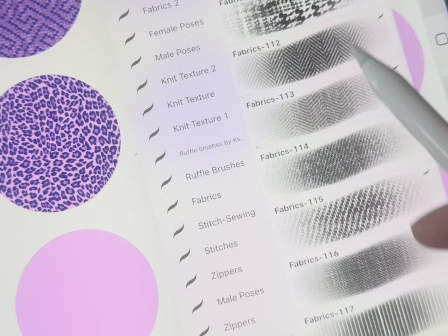 Video preview of FUPstudio Fabric Brushes in action with fabric texture editing inside Procreate app
