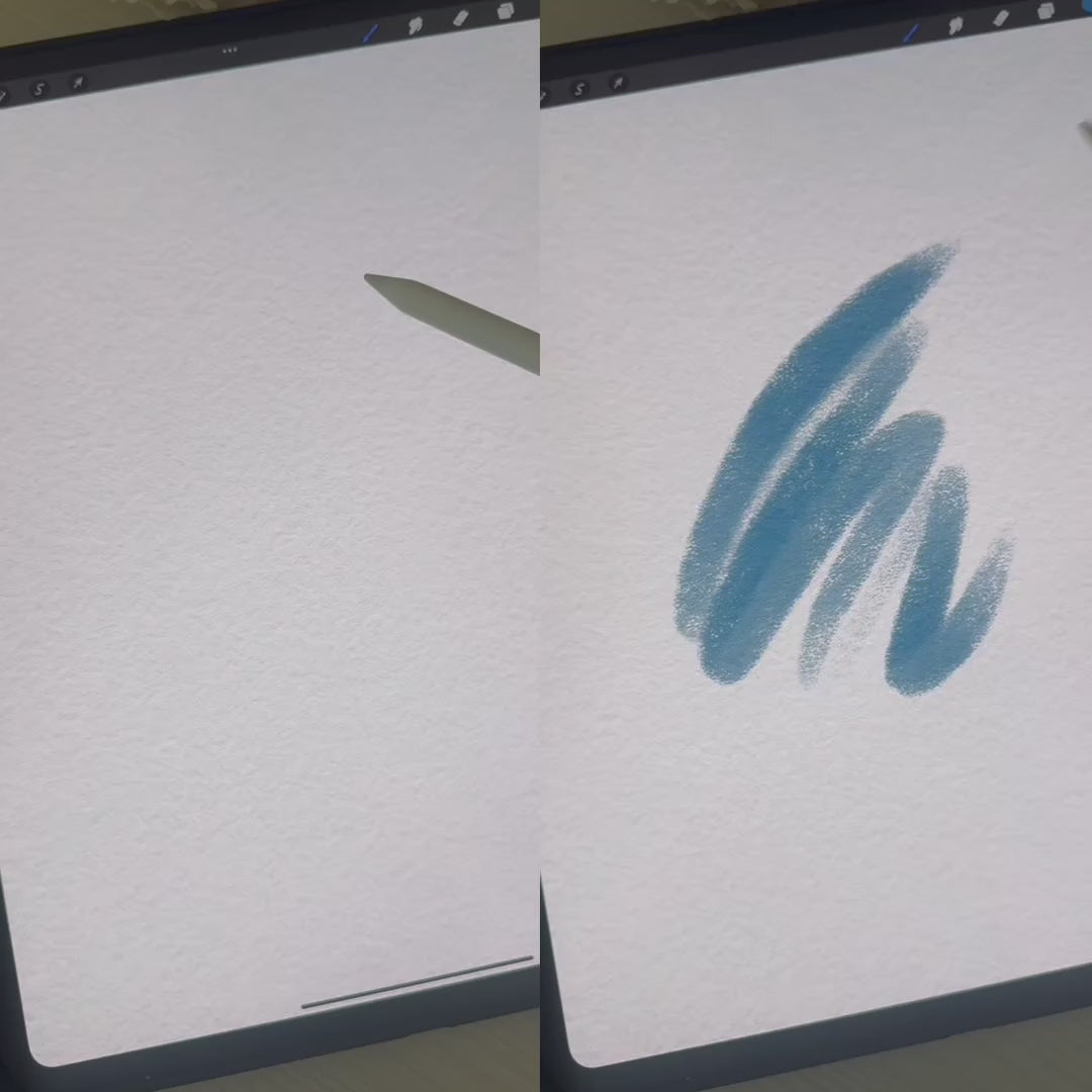 Procreate Gouache brush set by FUPstudio, textured paint strokes and smooth blending on Procreate iPad