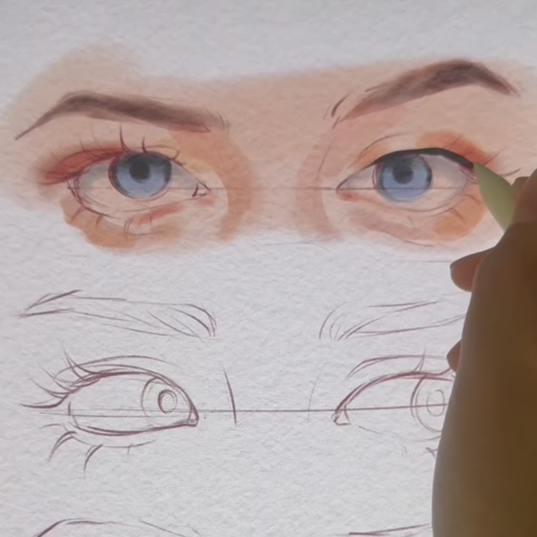 Drawing Procreate Brushes by FUPstudio, fast demo of ink, markers, watercolor, gouache, and paper textures in Procreate