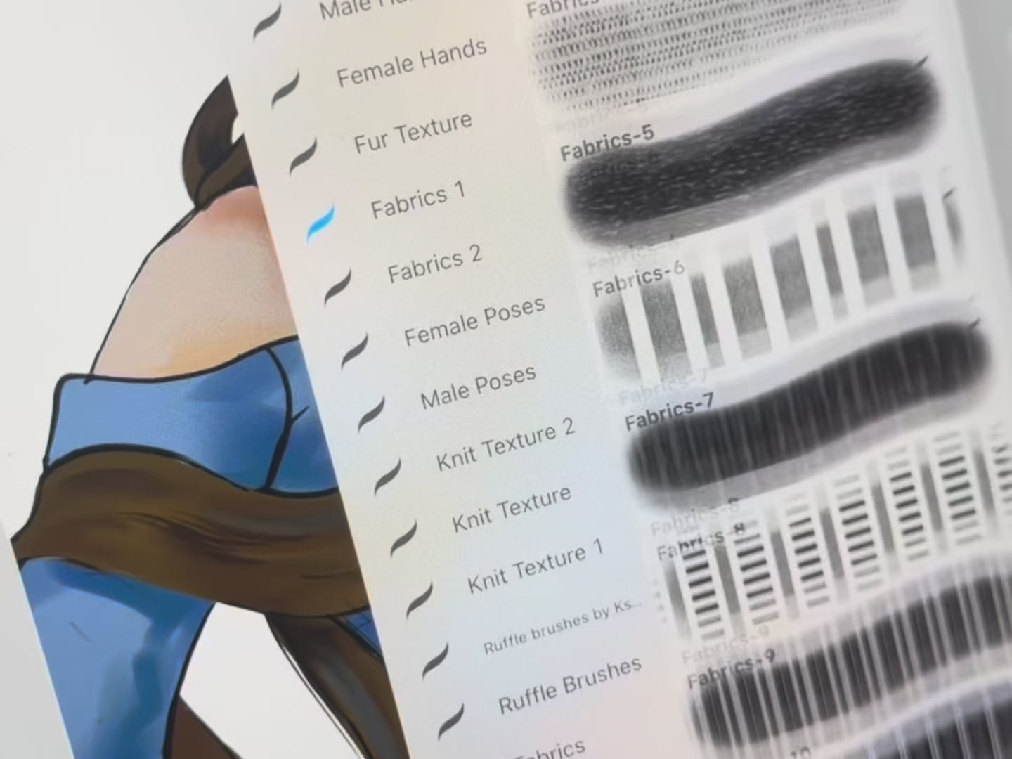 Explore 300 fabric brushes for Procreate by FUPstudio featuring patterns perfect for fashion design