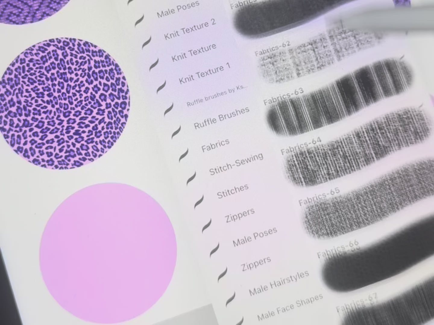 Video preview of FUPstudio Fabric Brushes showing how to use textures in Procreate